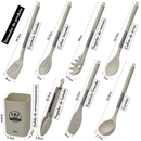 Kit 8 Utensílios de Cozinha de Silicone e Aço Inox Grandes com Balde - Livre de BPA - Original LUMAI