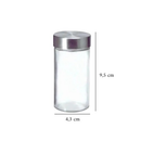 Porta Tempero de AÇO INOX HORINZONTAL com 12 Potes de Vidro + Suporte - Homeland